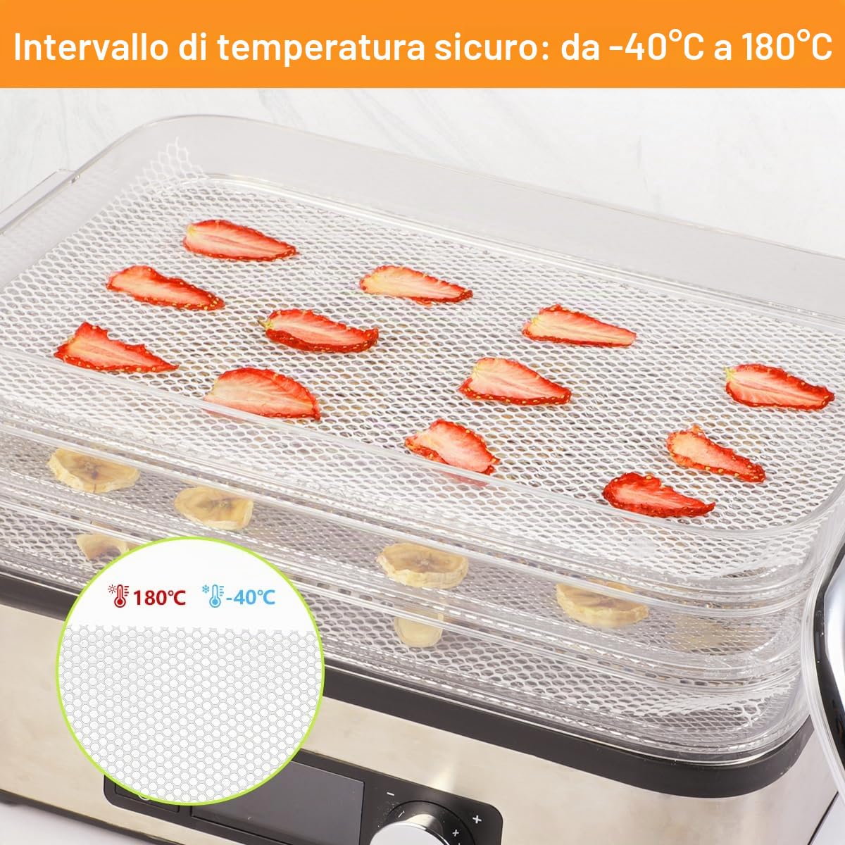 AIEVE - Confezione da 5 fogli di disidratazione - Per disidratatore automatico - Compatibili con WMF Kitchen minis - In silicone, antiaderenti - Per essiccatore di frutta, senza BPA