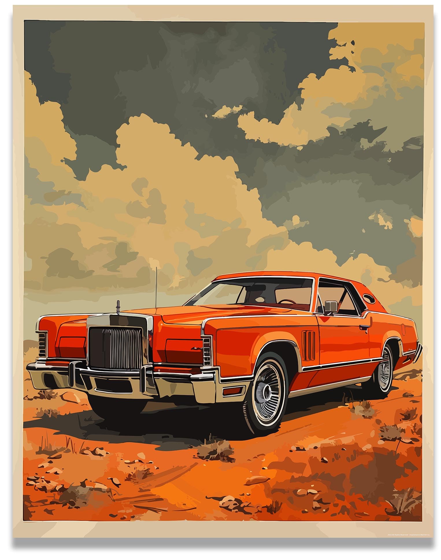 Inspirational Wall Art Co. - Convenient | 1970 Continental Poster - Car Posters for Boys Room - Car Wall Decor - Car Room Decor - Car Posters for Men | 11x14 Inches Unframed