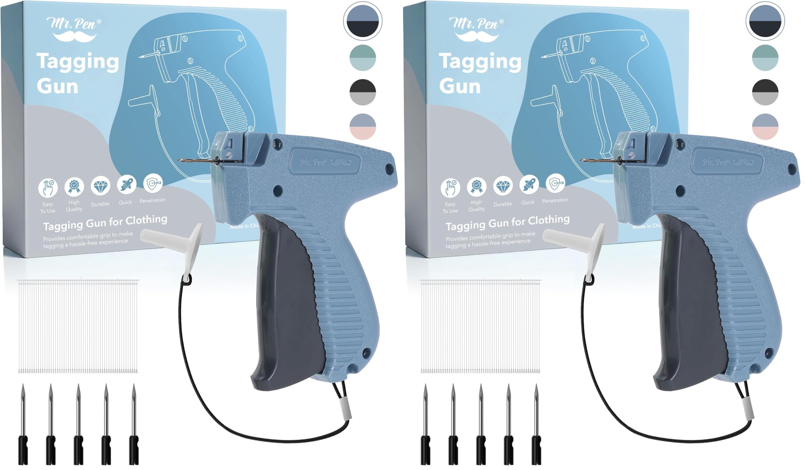 Mr. Pen - Price Tagging Gun, Hangtag Attacher with 1000 Barbs and 5 Needles, for Retail Stores, Garage Yard Sales (Pack of 2)
