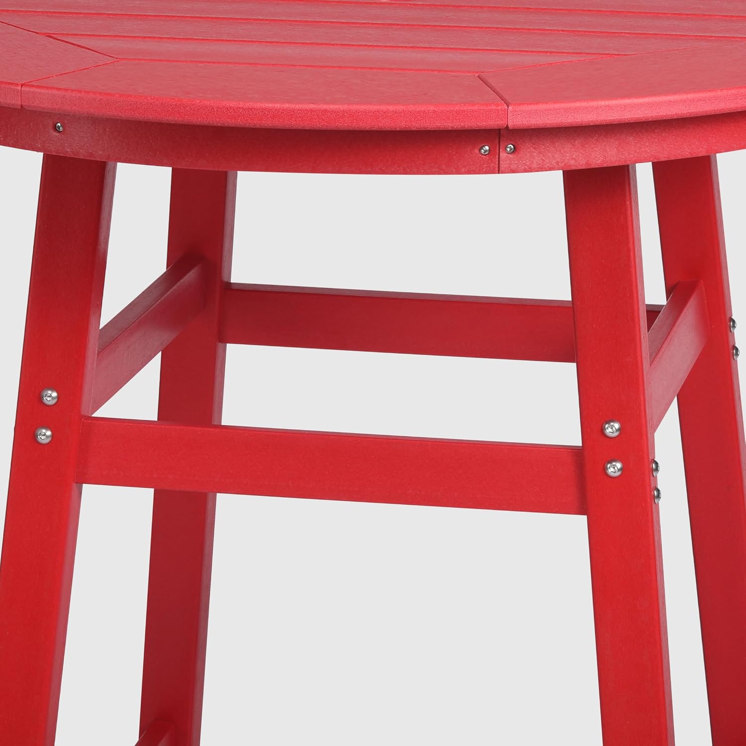 WestinTrends Malibu Outdoor 35" HDPE Round Patio Bar Height Table, Red