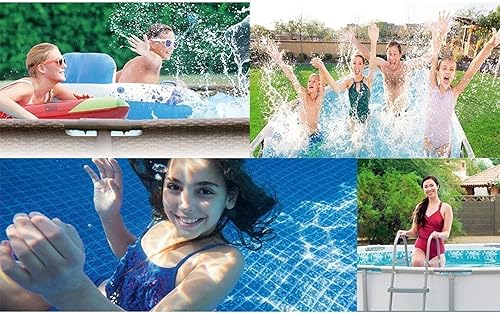 Miniatura 6 de LANGYU Above Ground Rectangular Swimming Pool Set Includes Filter Pump ChemConnect Dispenser and Safety Ladder (Grey), 157'' x 79'' x 39''