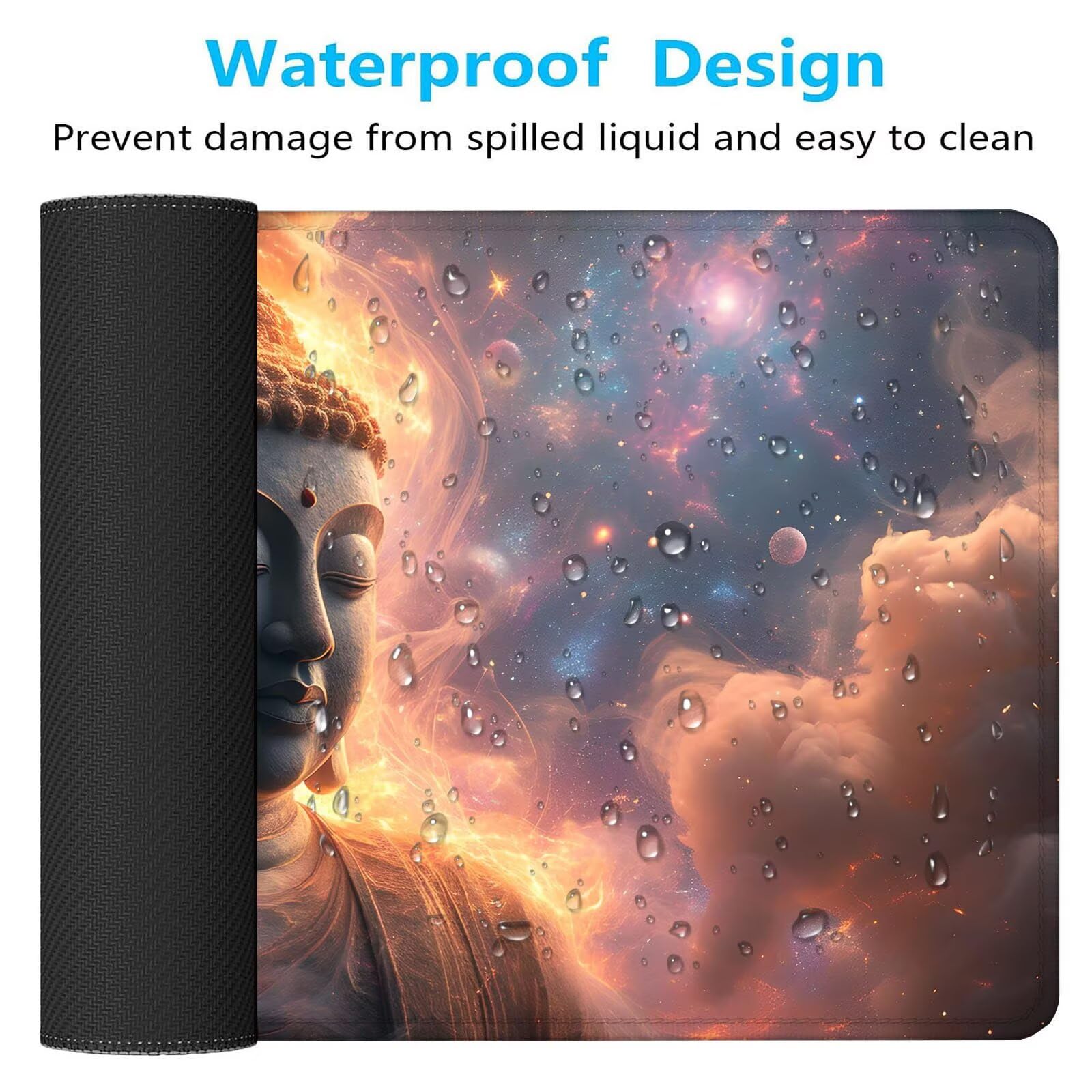 Zen Podkładka pod mysz XXL Starry Sky 1600 x 800 x 4 mm Podkładka pod mysz do gier, duża wodoodporna antypoślizgowa podkładka na biurko, podkładka pod mysz szyte krawędzie dla graczy, komputer,