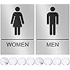 ASSURED SIGNS Bathroom Signs, Restroom Sign For Business - For Men and Women - 9" by 6" - ADA Compliant with Braille - Strong Double-Sided Adhesives Included - Apply to Office, Home, Public Door/Wall