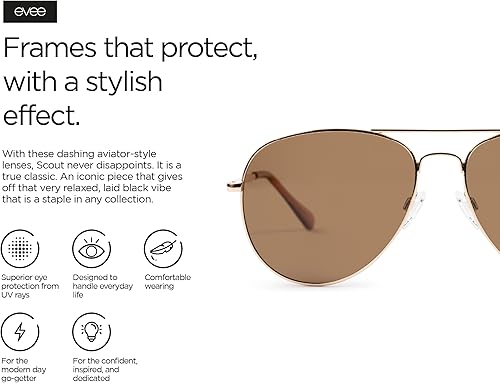 Miniatura 5 de EVEE Gafas de sol polarizadas estilo aviador, gafas de sol militares clásicas (cout)