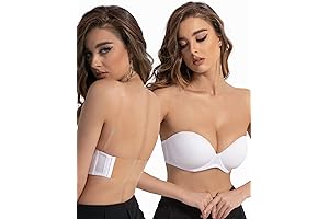 Invisible Strapless Convertible Bra with Clear Transparent Straps
