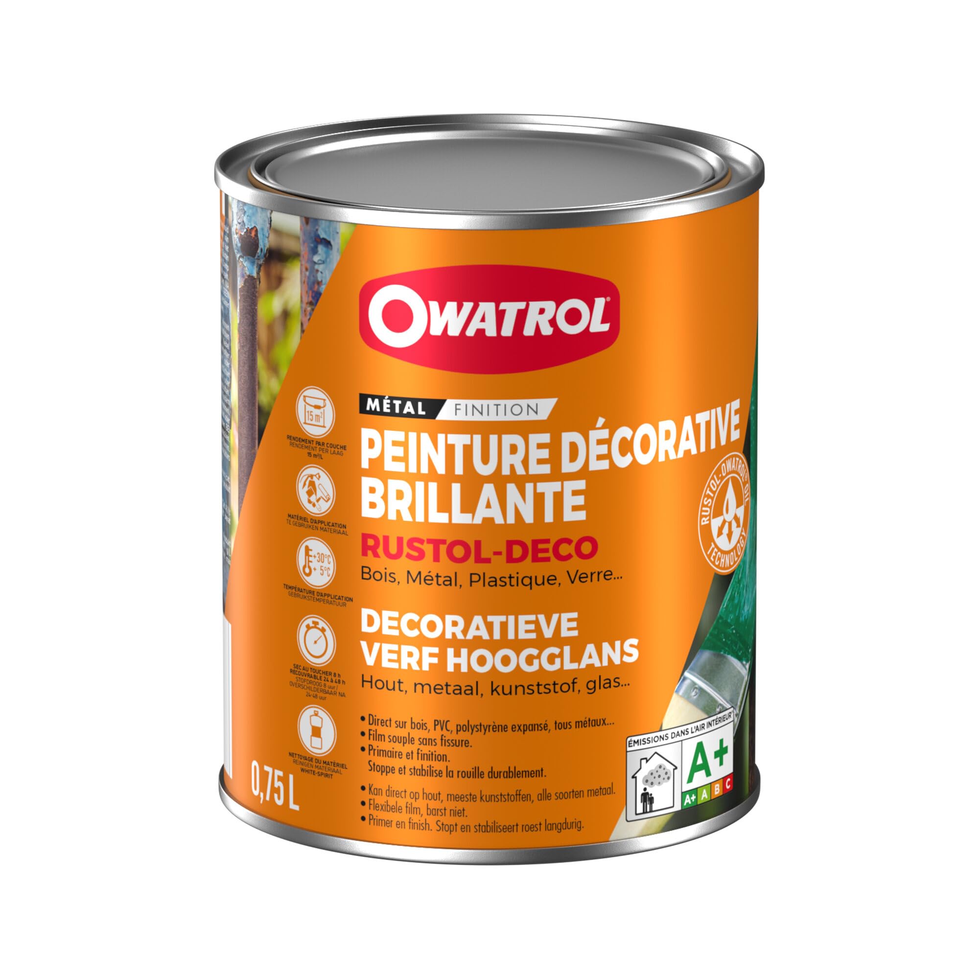 Owatrol Rustol Deco - Pintura Decorativa para Todas Las Superficies 0.75 Litre, Abeto Verde - RAL 6009
