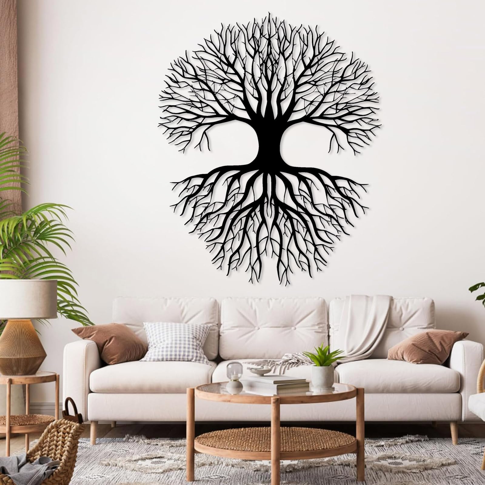 Arte de pared de árbol de la vida, decoración de pared de árbol de la vida, decoración de pared de árbol de metal, escultura de árbol de la vida, arte de pared de ramas de árbol genealógico
