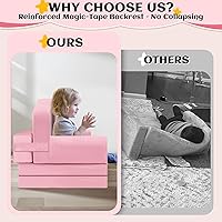 Vista 5 de Crown - Sofá cama para niños con funda extraíble lavable y respaldo de Magic-Tape - Silla plegable para niños pequeños, cómodos muebles