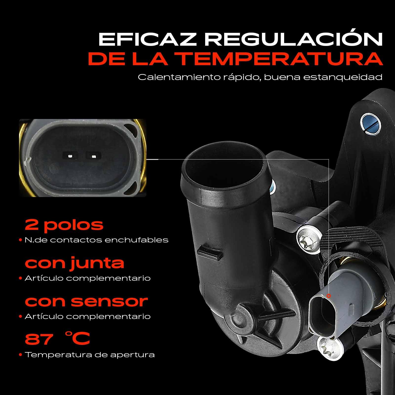 Frankberg Regulador del termostato del refrigerante 03C121111R | Compatible con: A1 Sportback 8XA 8XF, Altea XL 5P5 5P8, Golf Plus 521 5M1, O.c.t.a.v.i.a II 1Z3