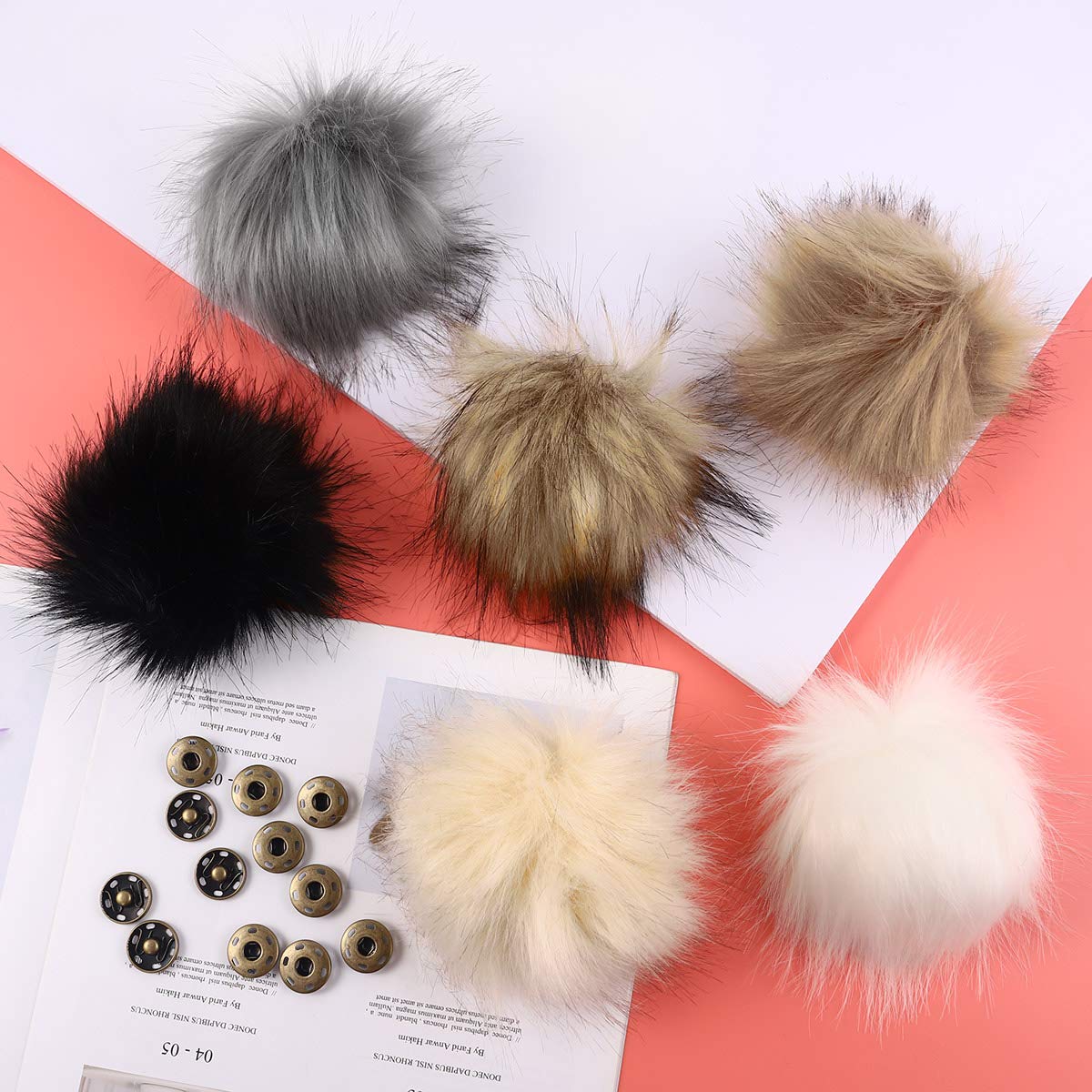 Pompon di vera pelliccia di volpe, pompon soffice, pompon di