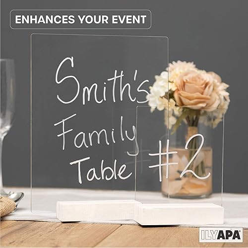 Miniatura 4 de Mini pizarra de mesa, varios tamaños y colores de base, Acrílico con base blanca.