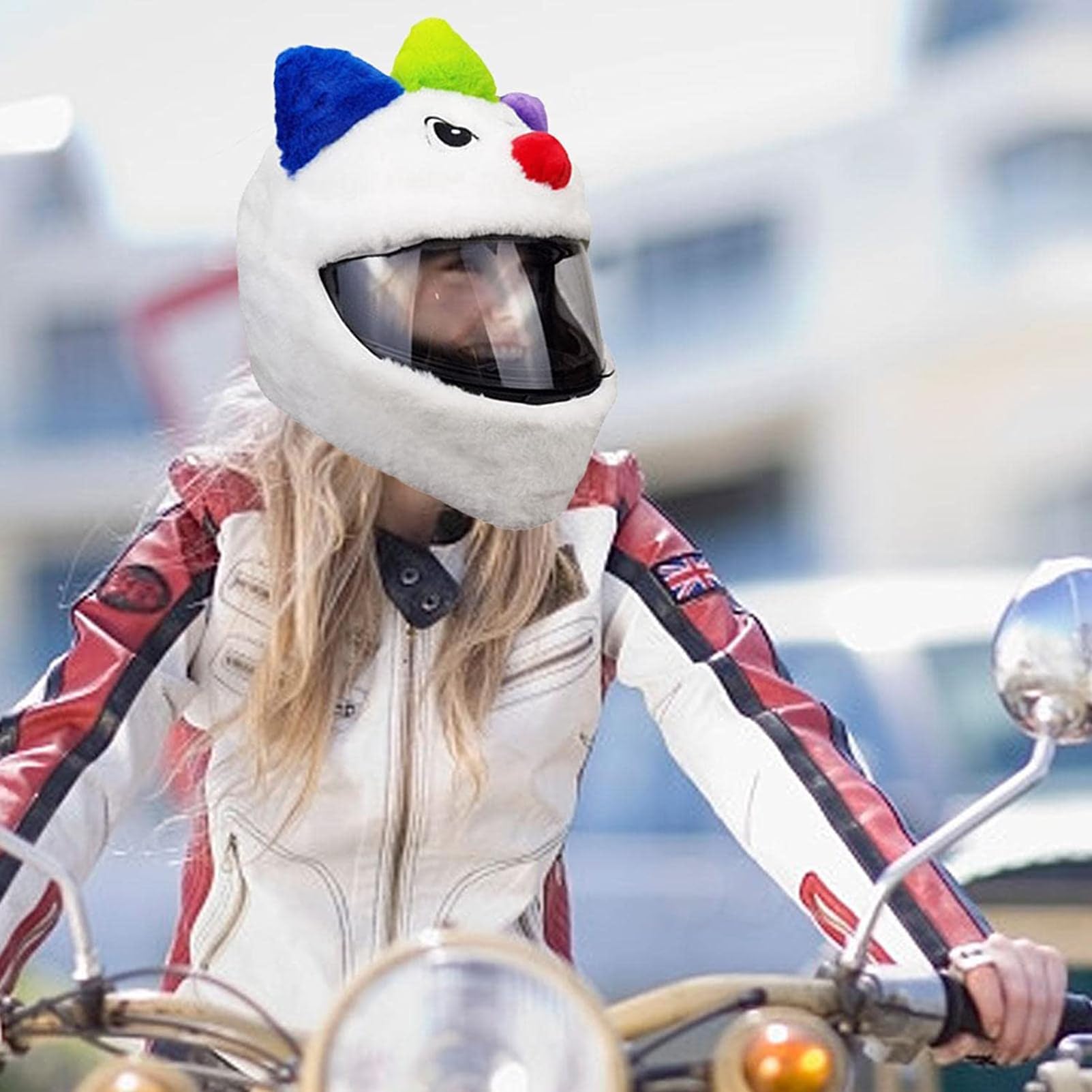 Motorradhelmbezug Tier Design - Lustige Henne Plüsch Für Integralhelm