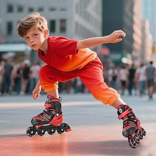 Miniatura 6 de Patines en línea y patines ajustables rojos