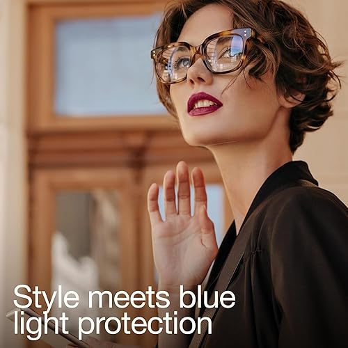 Miniatura 2 de miyya Gafas de luz azul para mujeres y hombres – Monturas gruesas de gran tamaño bloqueador de luz UV y azul, accesorios elegantes para gafas