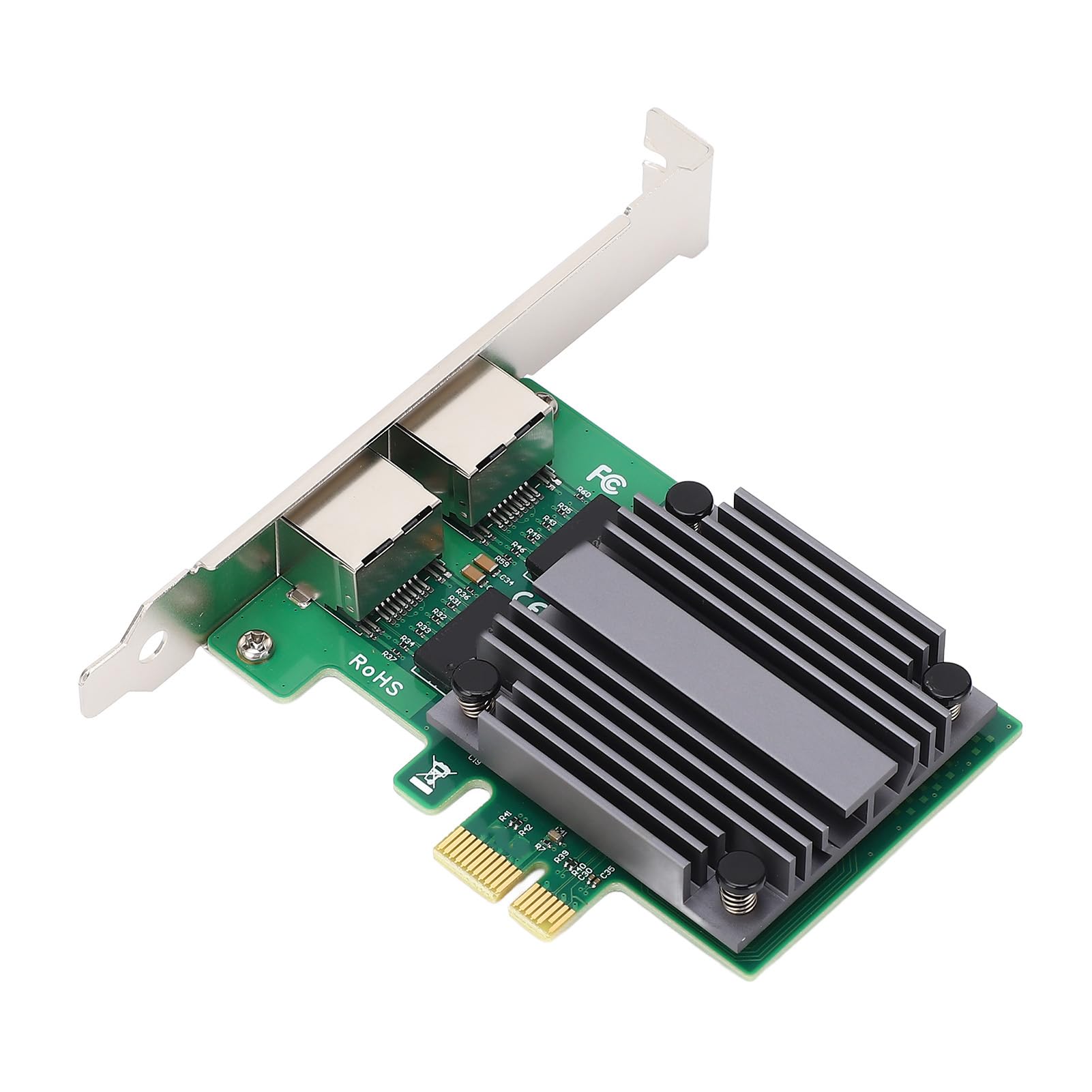 SIXRUN Scheda di Rete PCIe 2.5Gb Doppia Porta, Chip I225-V PCIex1 RJ45