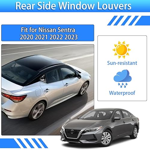 Miniatura 2 de Accesorios exteriores para Nissan Sentra 2020 2021 2022 2023, accesorios exteriores deportivos para ventana trasera de automóvil, persianas de