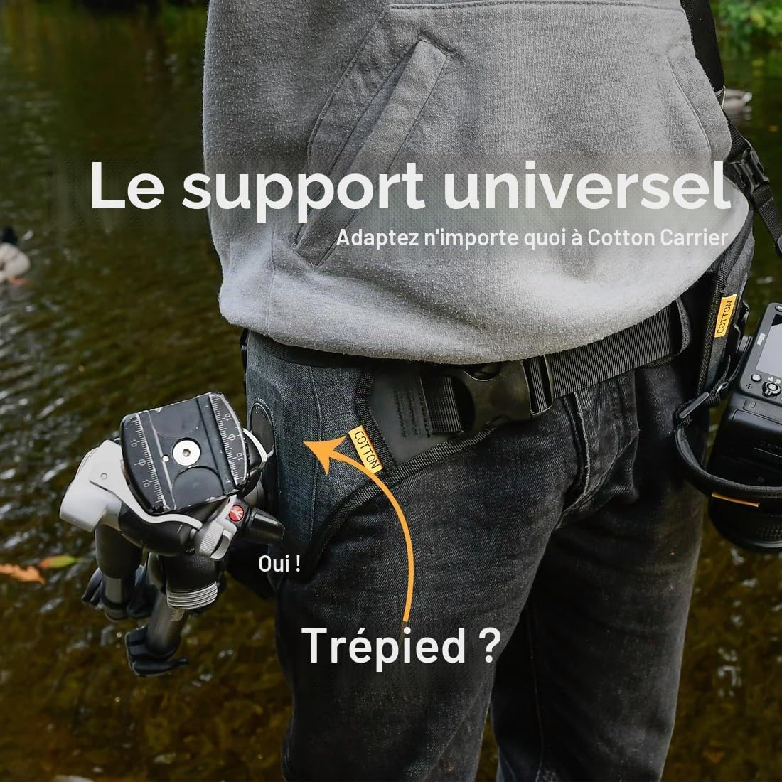 Cotton Carrier 901 CBB Support pour Jumelles (Compatible avec système de Harnais et Sangle) Noir