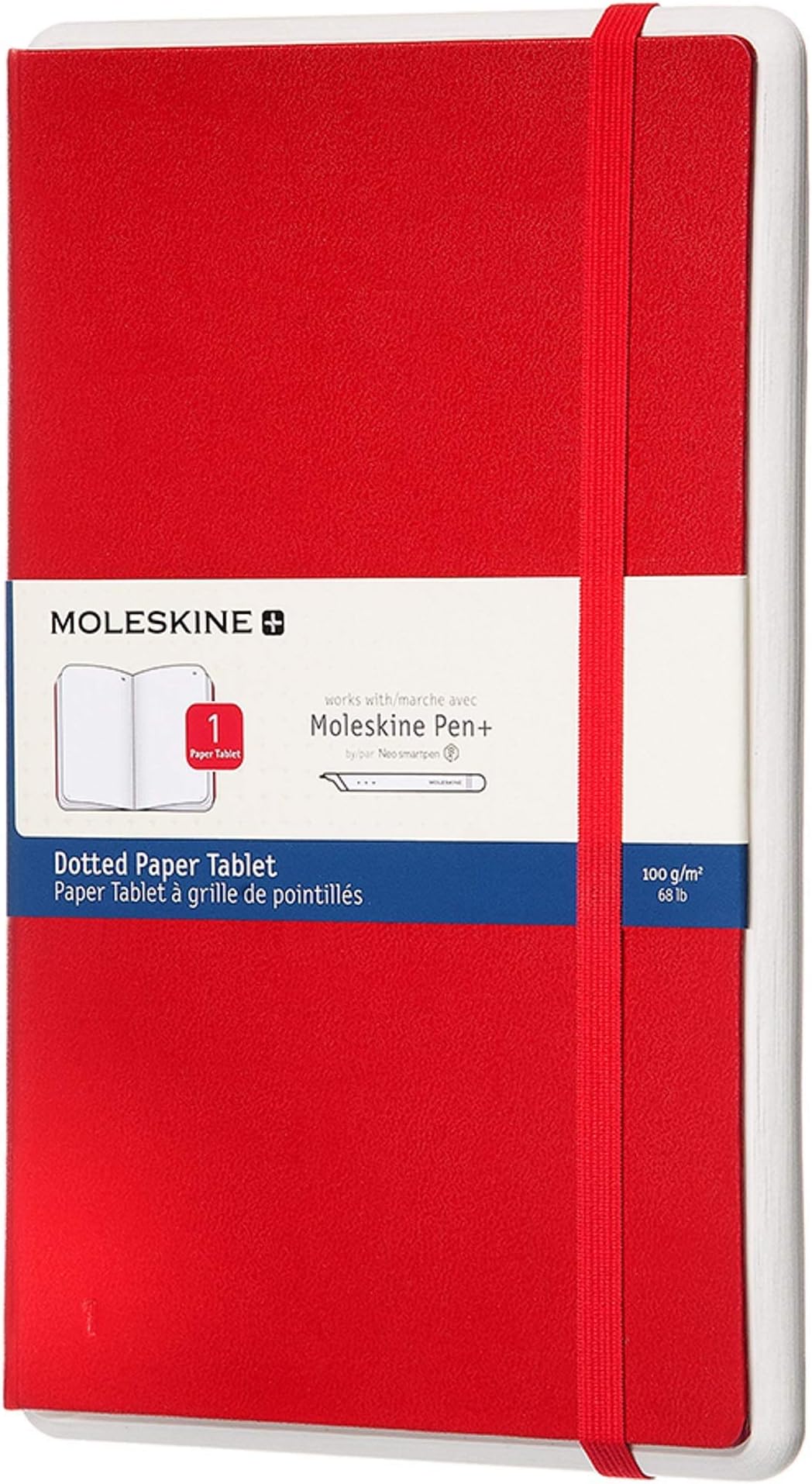 Paper Tablet Notebook Digital Smart Notebook Paper Tablet (with dotted pages and hardcover dotted, large 13 x 21 cm) red