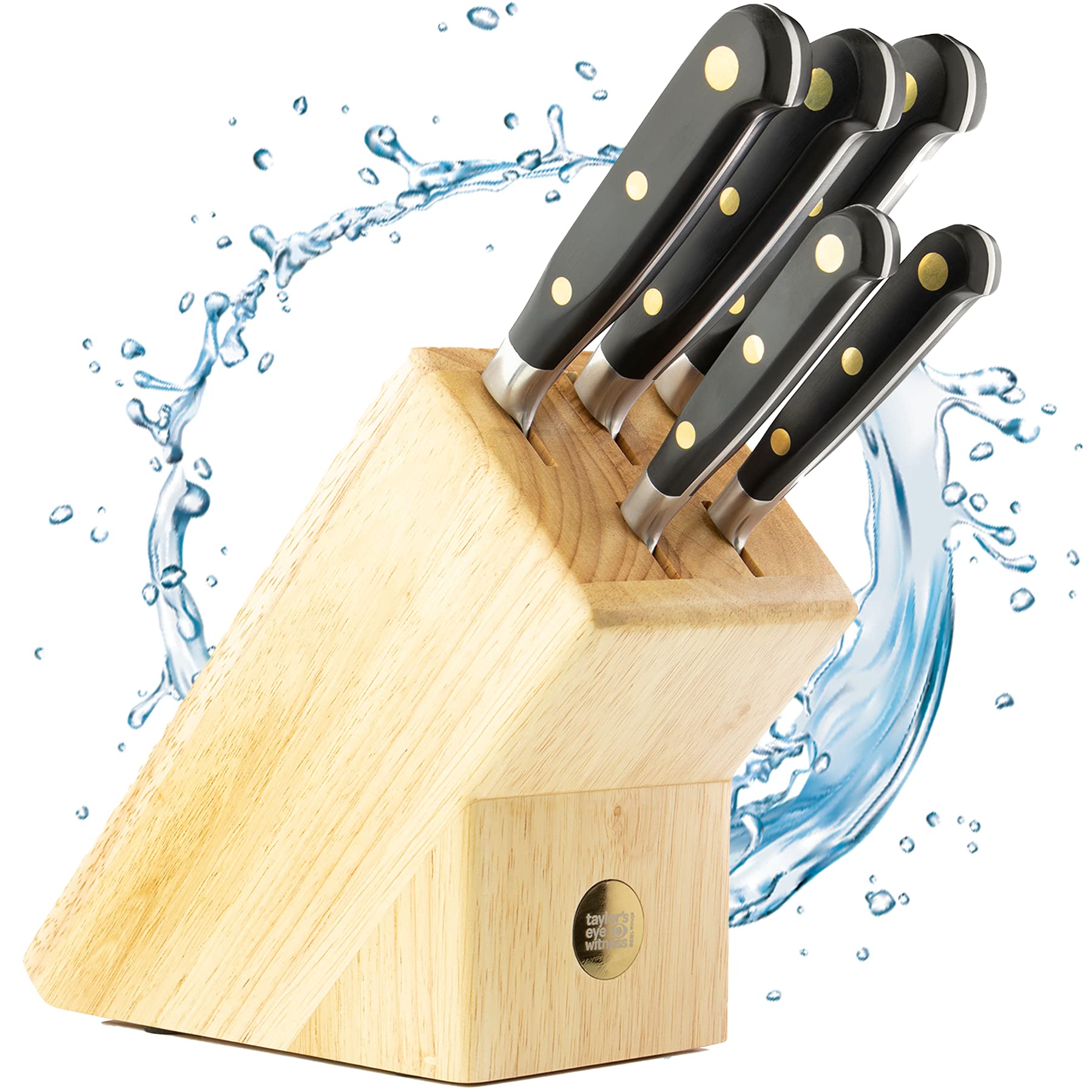 Taylors Eye Witness 5 Piece Oxford Knife Set with Wooden Knife 