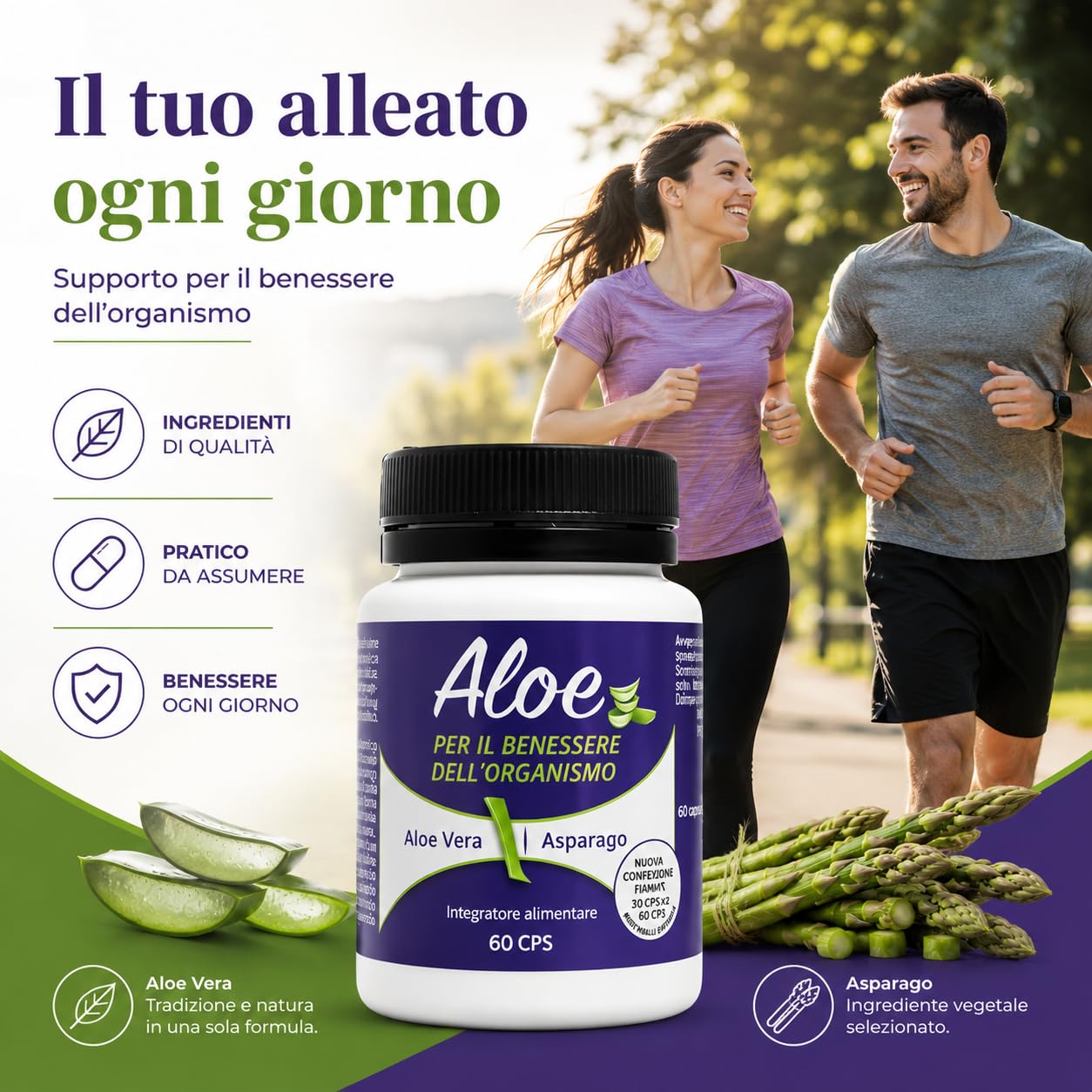 Aloe Viola Integratore Alimentare 120 Compresse | Con Aloe, Fieno Greco, Asparago