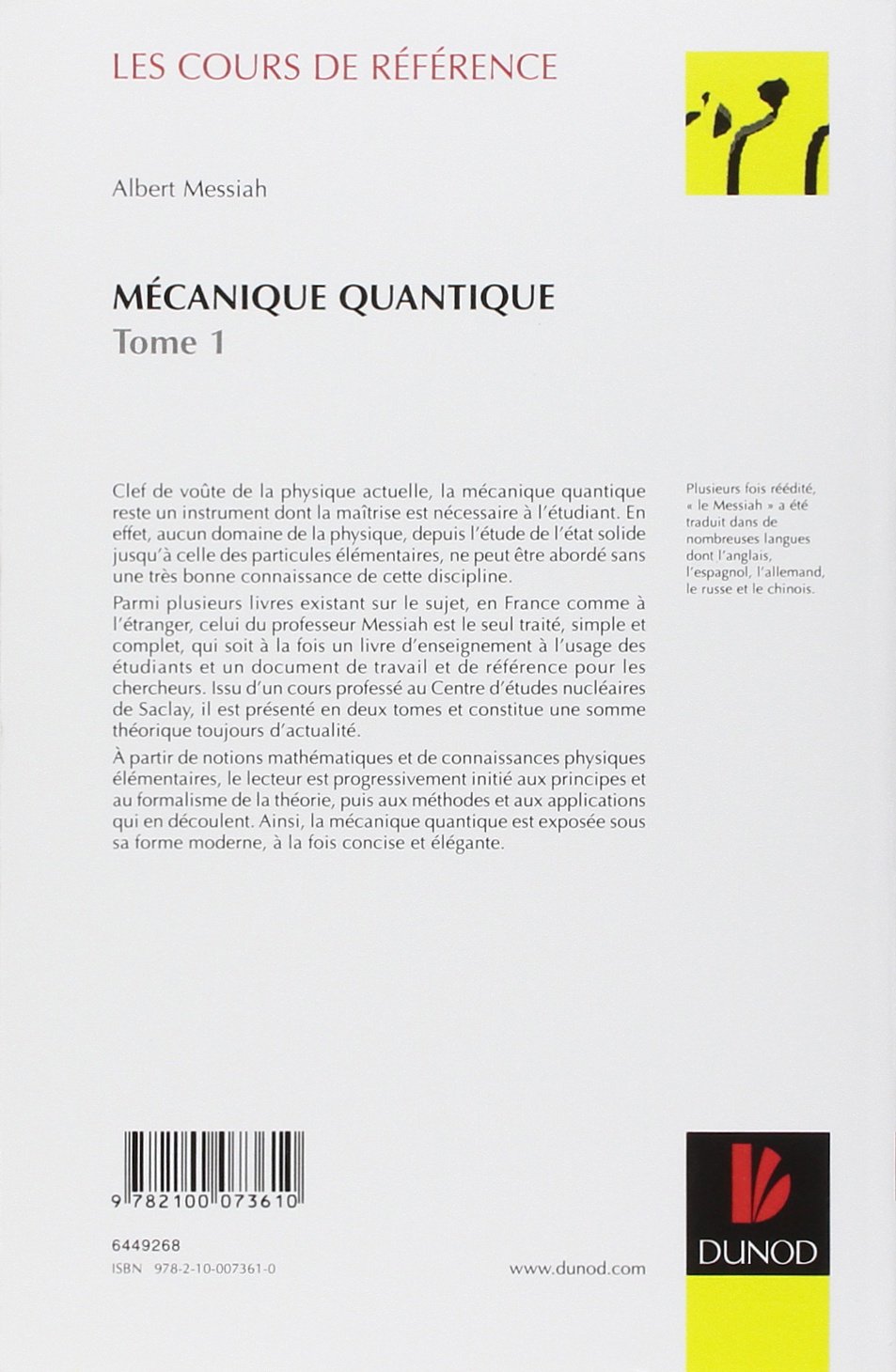 Mécanique quantique, tome 1