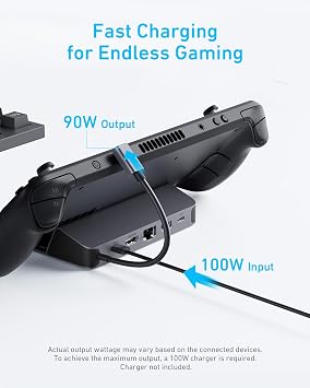Anker Steam Deck Dock, 6-in-1 4K@60Hz HDMI Docking Station for Steam Deck | 4K HDMI, 1Gbps Ethernet, 2 USB-A, USB-C Port, Fast Charging, for Steam Deck (OLED)/ROG Ally/Legion Go (Not for Rog Ally X)