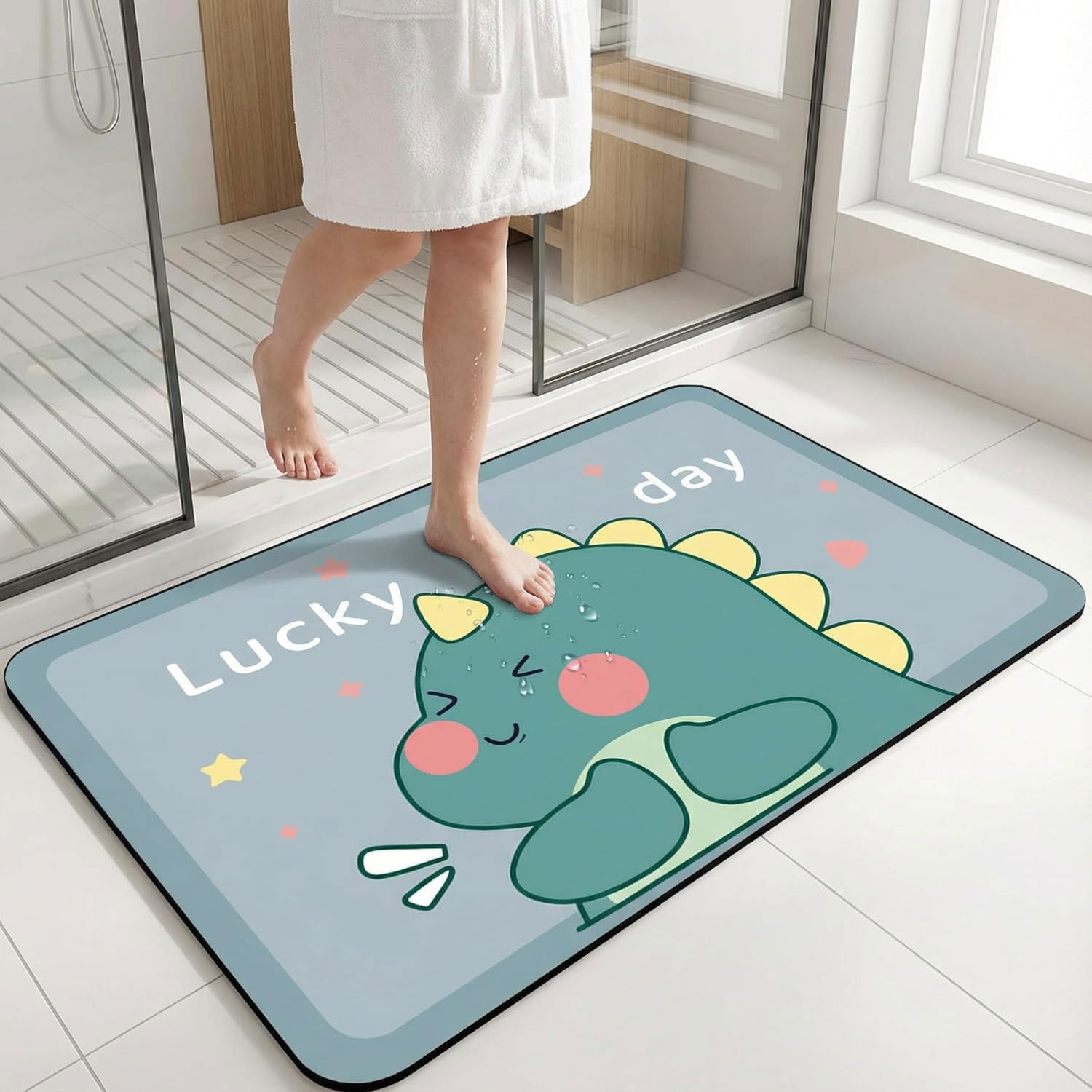 MAXOSHINE PVC Bathroom Mats Anti Slip | Water Absorbent Kids Bath Floor Mat | Quick Dry Anti Skid Bathroom Mats for Home | Door Mat for Wet Area 40x60 CM-image-45