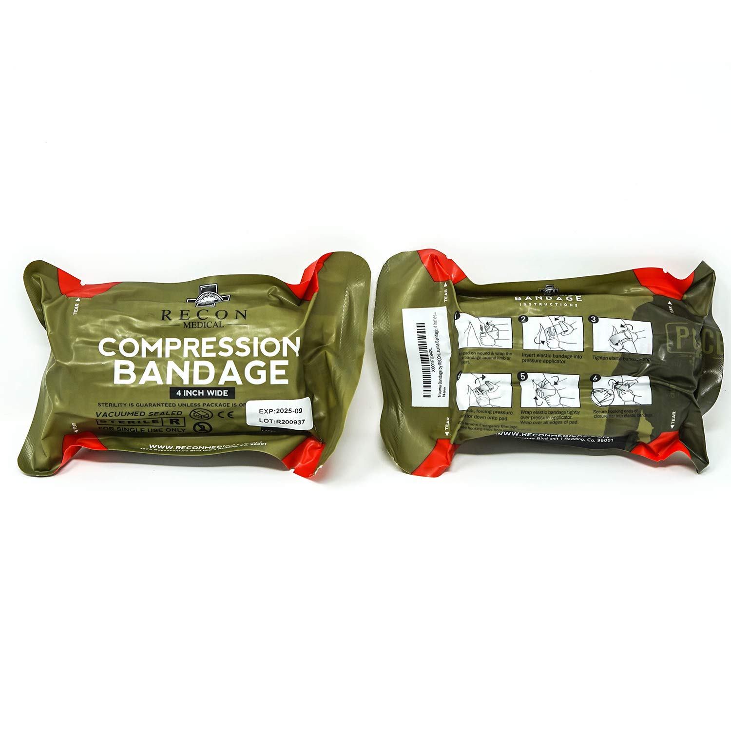 Flash Deals - 80% OFF Trauma Bandage by RECON MEDICAL- Trauma Dressing, Israeli, First Aid, Medical Compression Bandage, Emergency Trauma Bandage, 4 Inches…