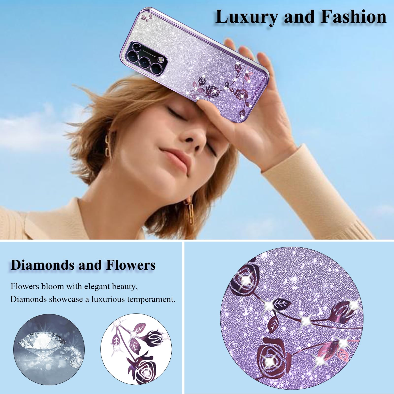 Brillante Custodia per OPPO Find X3 Lite 5g, Glamour Effetto