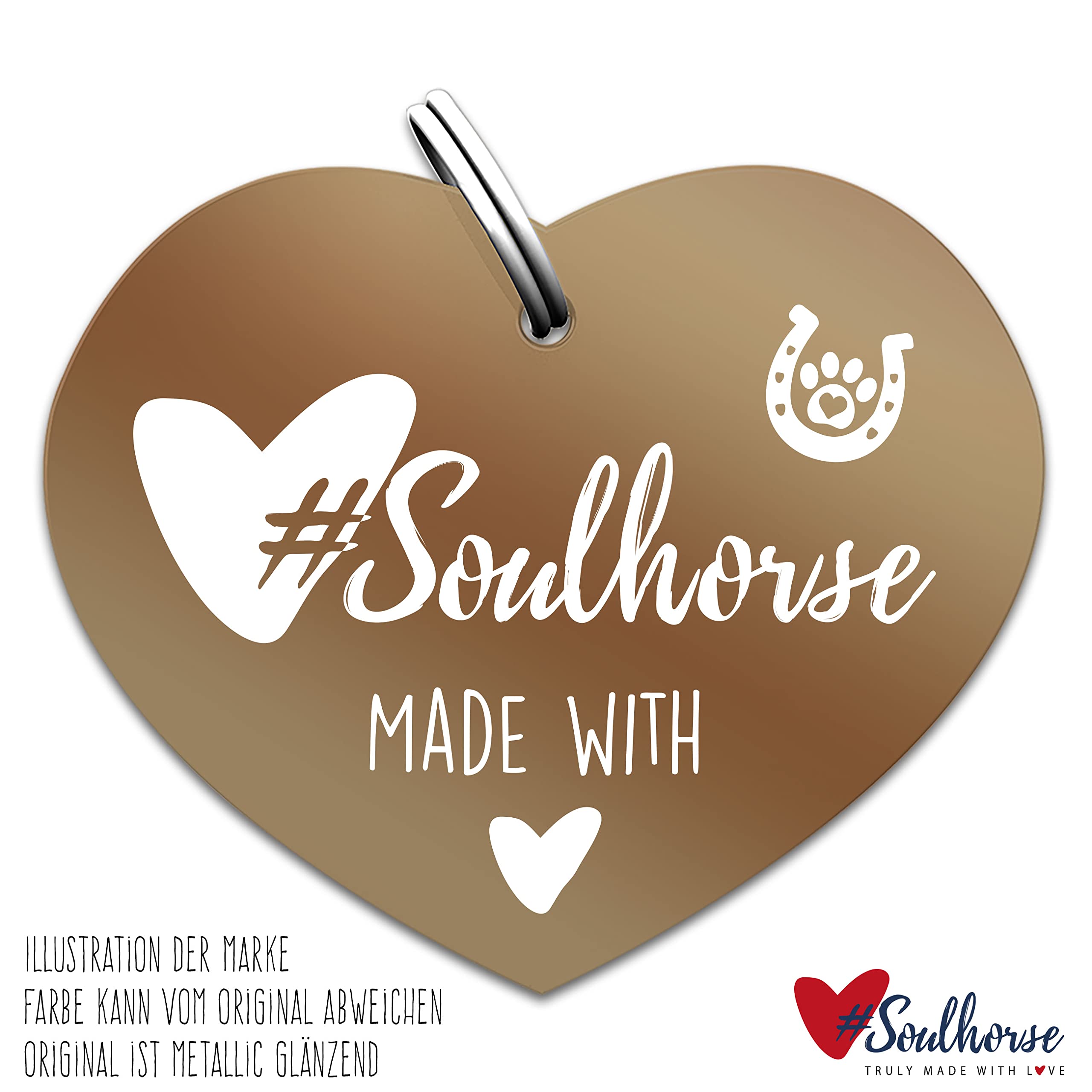 Soulhorse Horse Pony Dogs Lucky Tag Horse Tag Lucky Charm Pendant Halter Bridle Saddle Breastplate Keyring Talisman for Animals and People (Bronze - Image 2