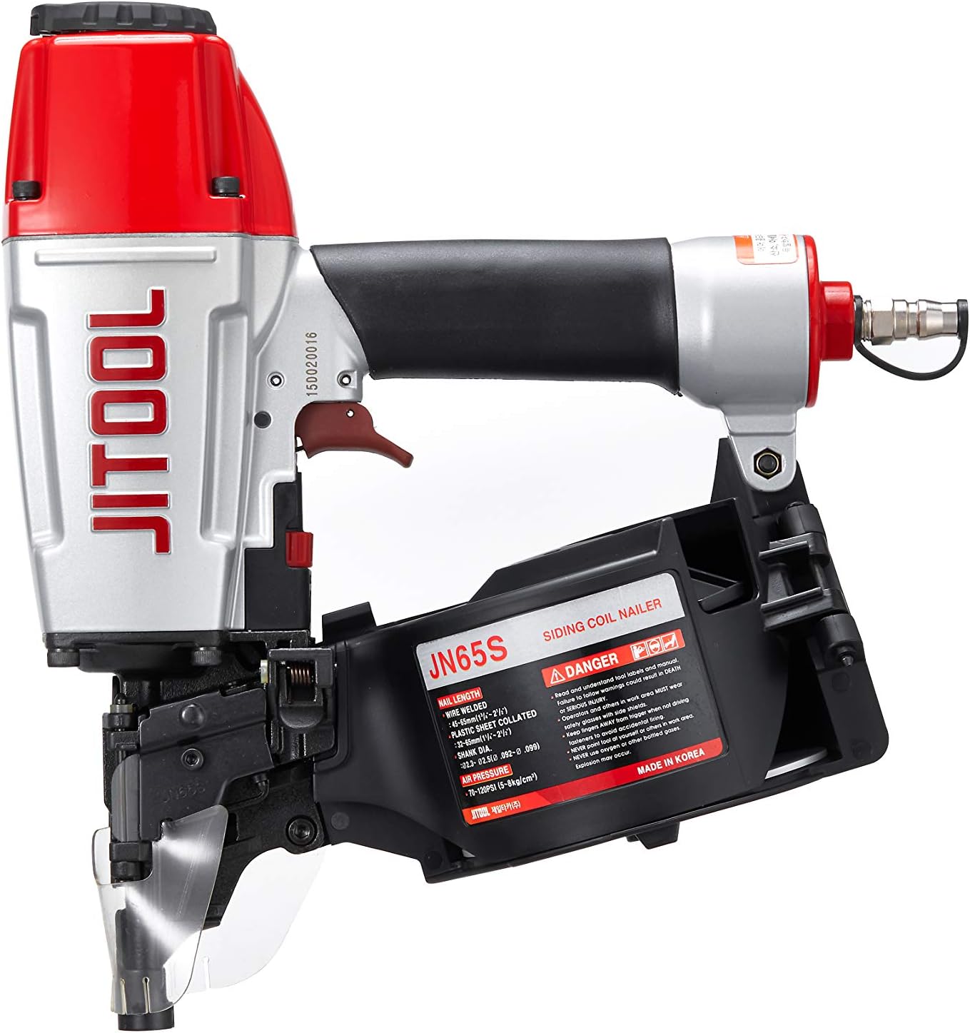 TPARIS JIT JN65S Siding Coil Nailer 15 Degree Flat Wire collated 1-3/4" - 2-1/2" OR 15 Degree Flat Plastic Sheet collated 1-1/4" - 2-1/2" Nails, MAX CN565S, CN565S3
