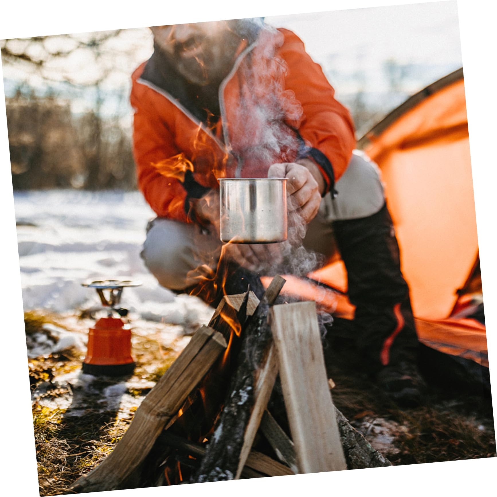 8 in Inossidabile con Manici Pieghevoli Pentole e Gavette per Persone Accessori per Outdoor per Escursioni Bbq e Altre Attività Allaperto
