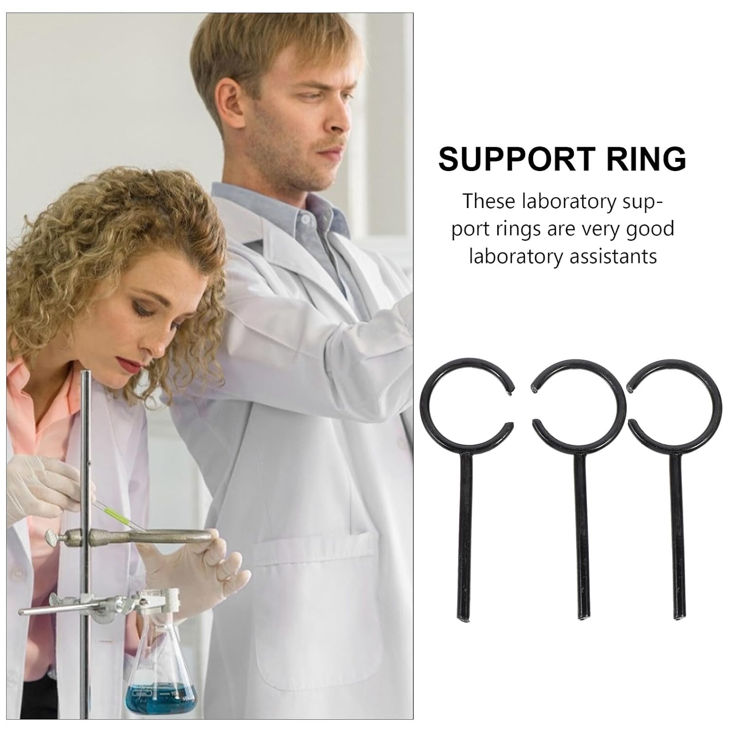 GANAZONO 3pcs Laboratory Support Retort Rings High-Grade Metalware Lab Equipment Supplies for Holding Glassware in Scientific Experiments and Industrial Use