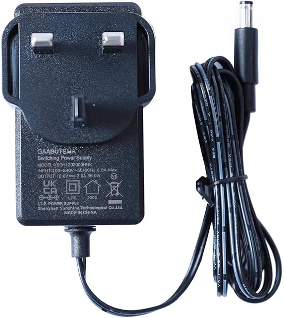 GAABUTEMA Power Supply Adapter, 12V 3A DC Power Supply Adapter for LED Neon Strip Lights, Transformer AC 100-240V to DC 12V Driver Converter UK Plug Adapter 36W with 1.5m Long Cable, 5.5 x 2.1mm Jack
