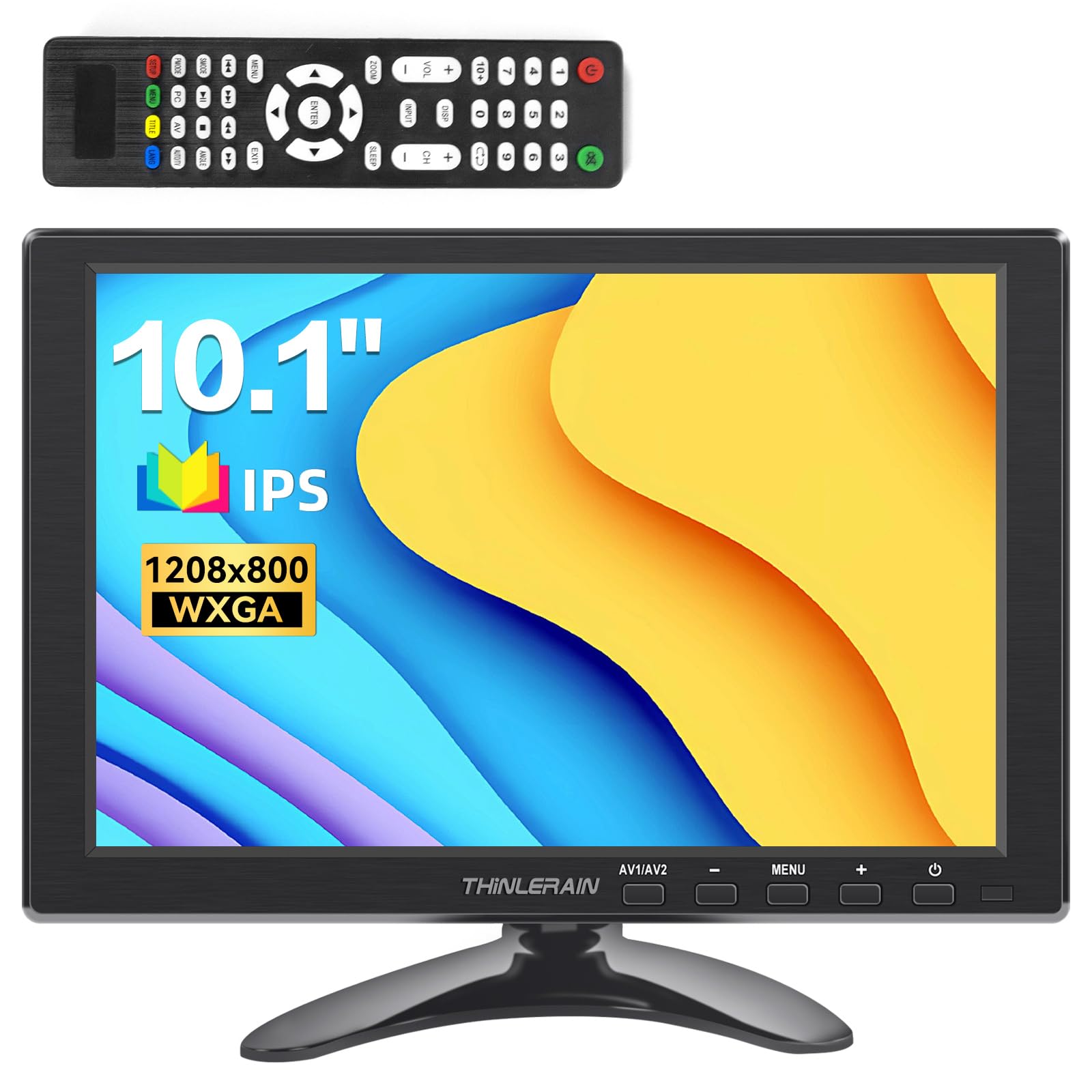 10,1 Pulgadas Monitor 1280 x 800 IPS 16:10 Pantalla LED Pequeña Monitor con HDMI/VGA/BNC/AV/Terminal/VESA/Compatible con PC PS3 PS4 Raspberry Pi Windows 7/8/10 CCTV Cámara