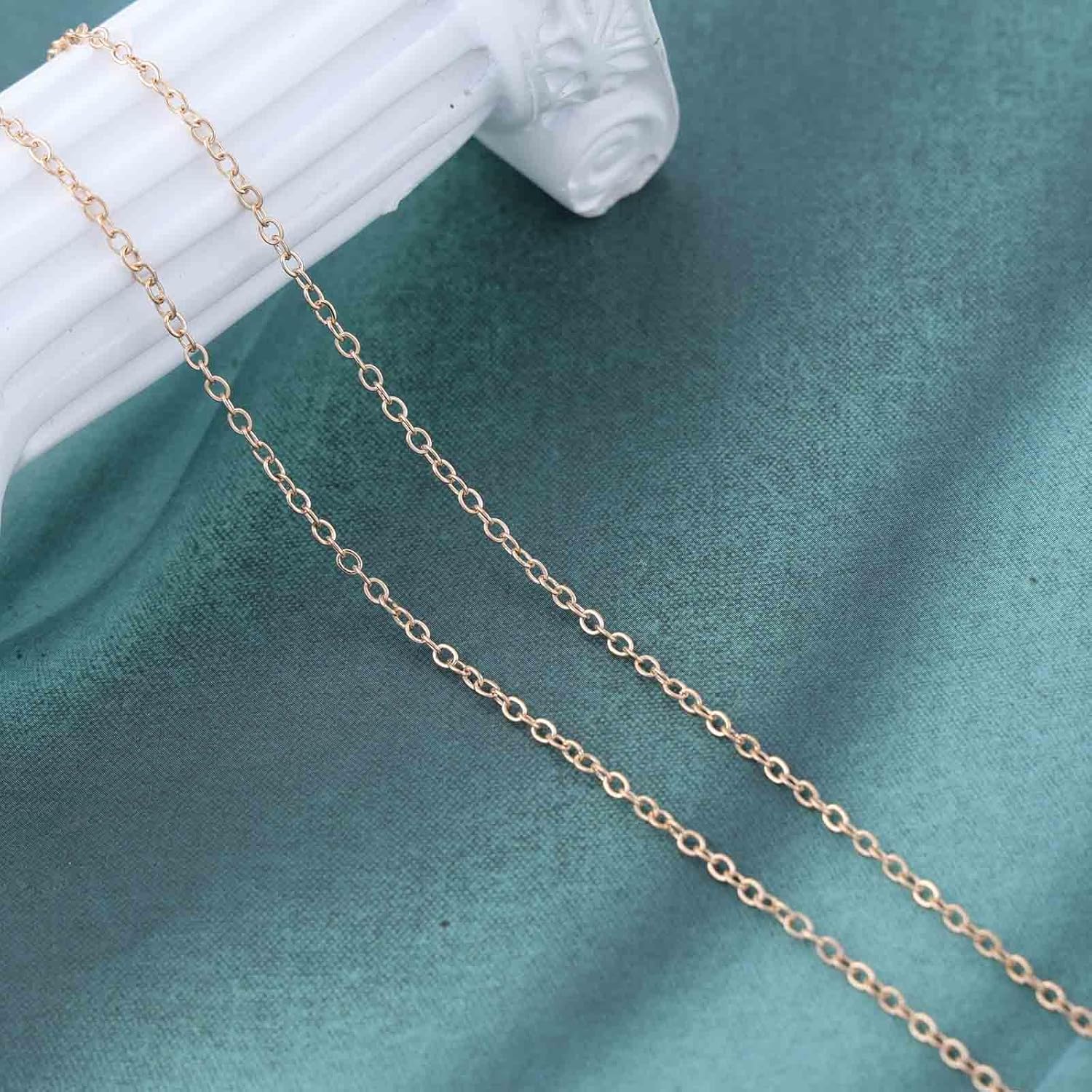 Andelaisi Boho Flower Pendant Necklace Vintage Resin Flower Pearl Necklace Blue Enamel Floral Choker Adjustable Lily Petal Chain Jewelry for Women - Image 6