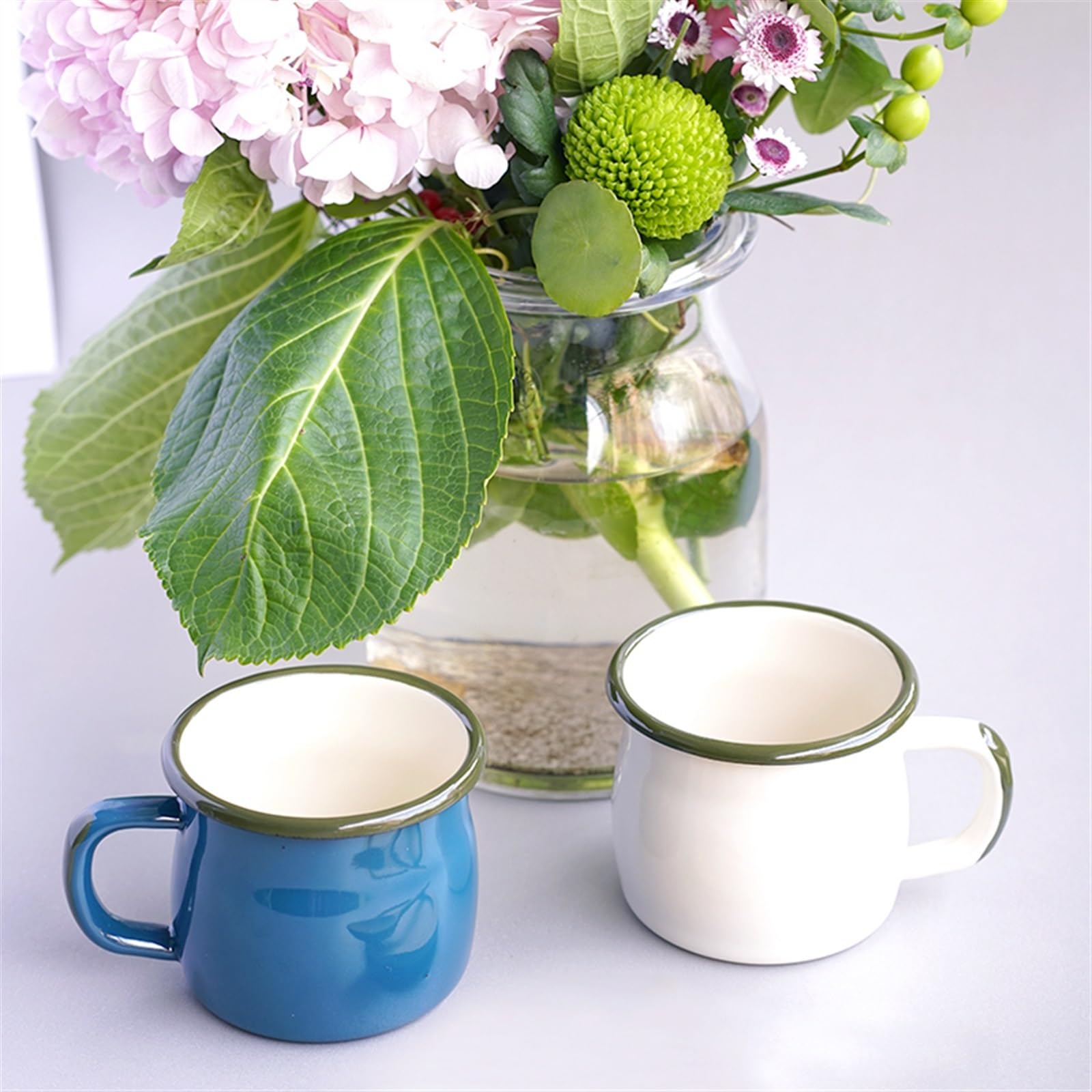HEXEH Becher Tassen Emaille Tassen Einfarbig Tassen Frauen Frühstück Milch Tassen Paare Haushalt Tassen Becher Kaffeetasse Kaffee-Trinkbecher (Color : 3)