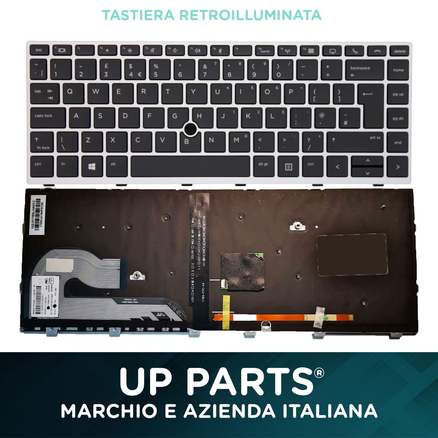 Tastiera Italiana per Notebook HP EliteBook 745 G5 840 G5 846 G5 840 G6 con Track Point e Retroilluminazione