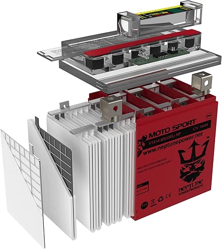 Miniatura 6 de YTX14-BS Batería de GEL de alto rendimiento para Kawasaki vn800-a, B, C Vulcan 95  03 por Neptune