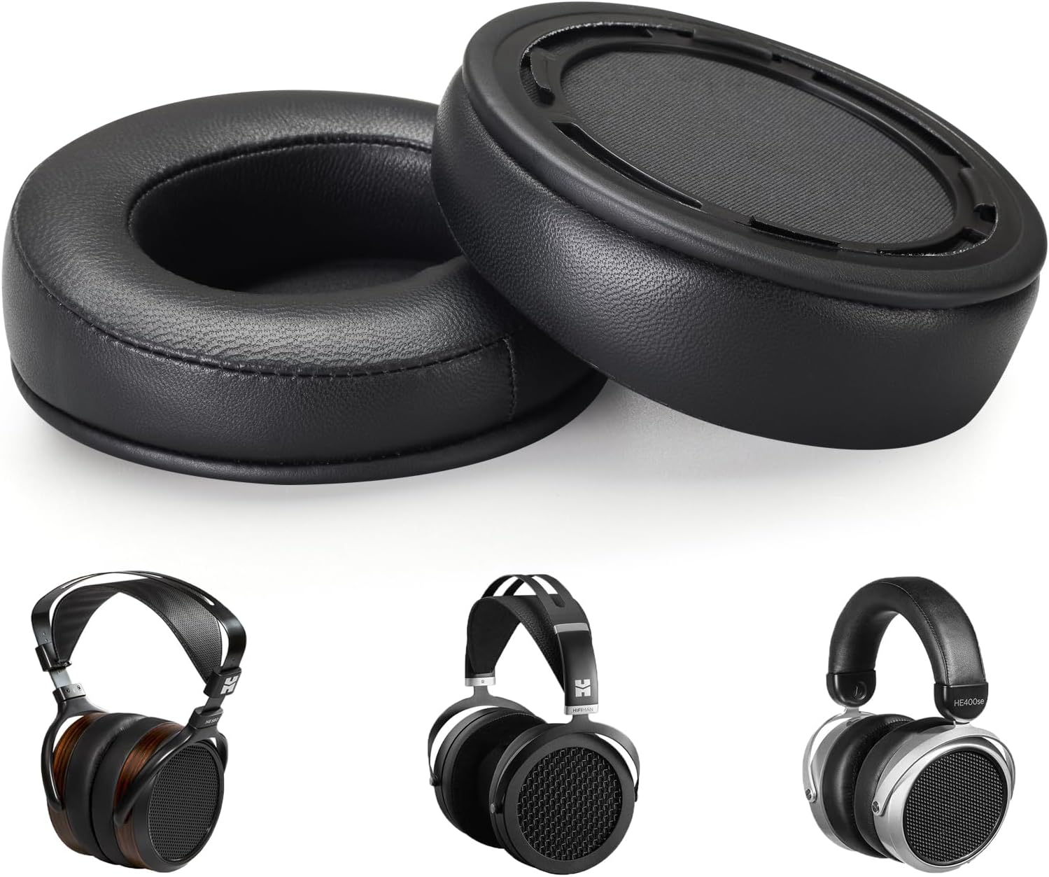 Sheepskin Ear Pads Cushions with Detachable Mounting Rings Compatible with Hifiman SUNDARA HE560 HE500 HE400 HE400se 400i 400S HE300 HE350 HE3 HE5 HE6 HE-4XX HE-4XXs...Headphones,Black