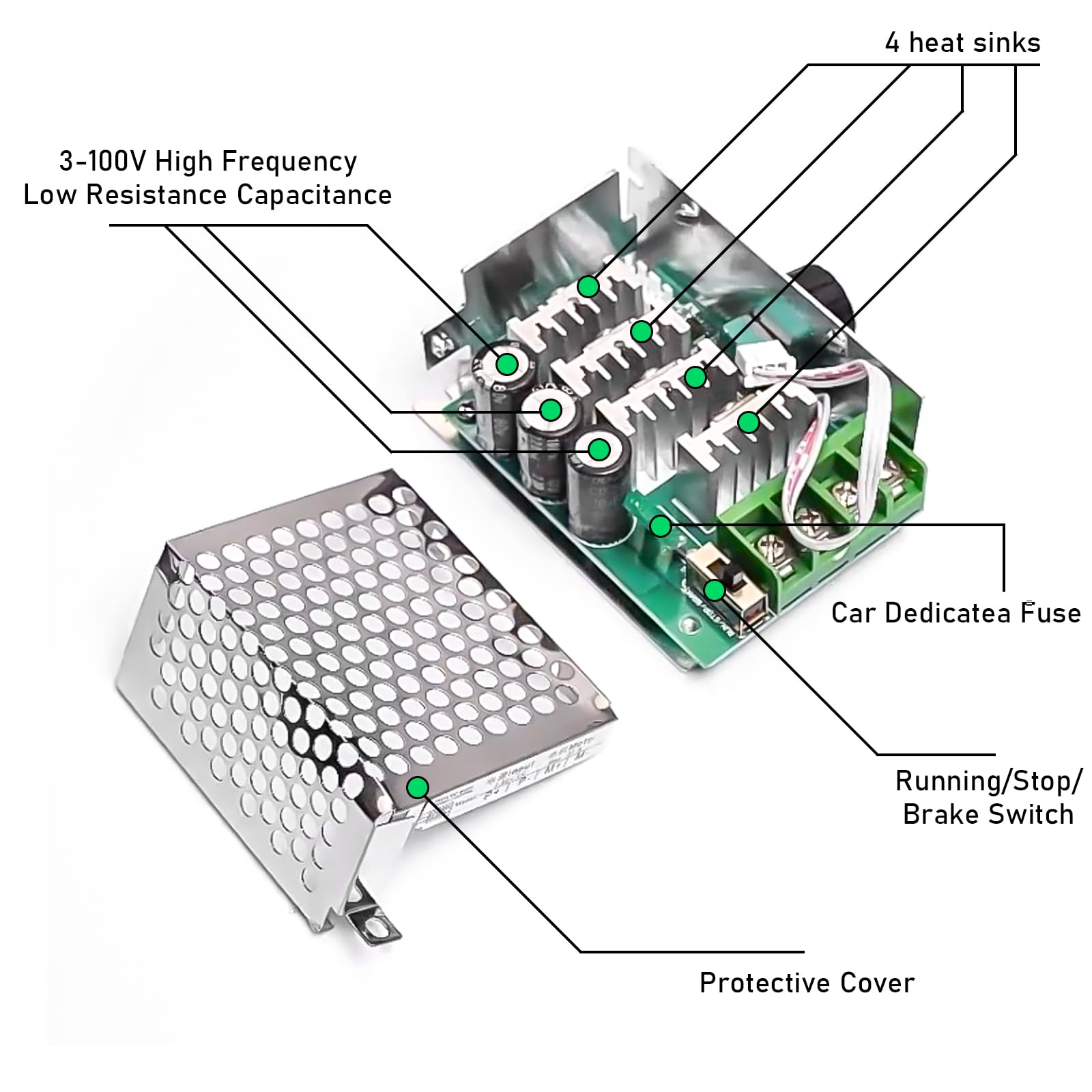 DollaTek 6 V 12 V 24 V 28 V 3A 80 Watt DC motor toerentalregelaar (PWM) instelbare variabele toerentalschakelaar DC motor driver 1203B