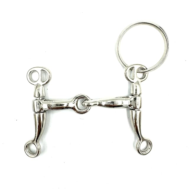 JA Horse Llavero metálico colgante caballo jinete pony, Western Bit, 10 cm