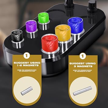 Tattoo Ink Mixer High Speed Color Mixer Automatic Mixing Machine Adjustable Power Electric Ink Mixer Set with 40 Color Cups, 200 Mixing Sticks