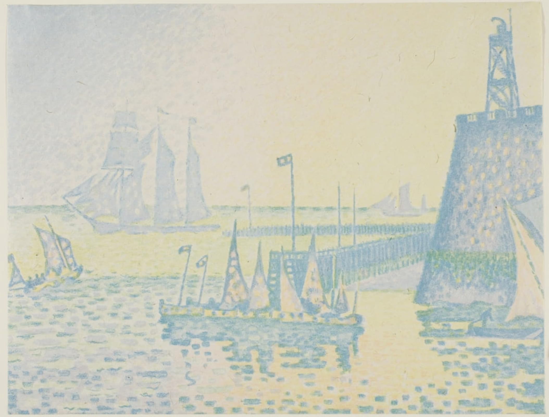 ARTXLXXBN Famous Painting Canvas Artwork Graffiti Print Evening by Paul Signac Portrait Canvas Image for Home Decor 60x90cm