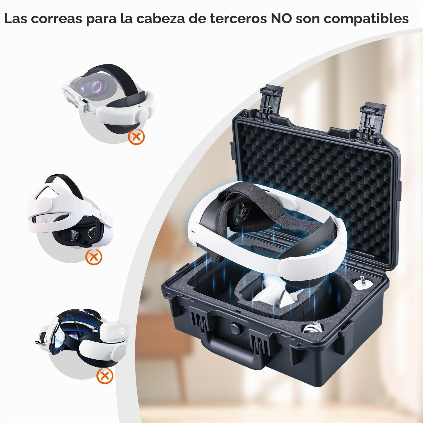 Lykus Titan OQ200 Maletín Estuche Case para Quest 3/Quest 2, Adapta a la Correa Elite, Mejor protección [Solo Estuche]