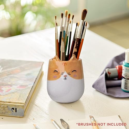 Miniatura 4 de Macetero de cerámica para interiores y exteriores, 3 x 3 x 4 pulgadas, bonito pintado a mano diseñado en Argentina, práctico agujero de drenaje