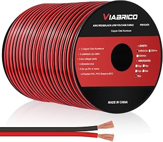 VIABRICO 16AWG Automotive Wire 100FT Red Black 2 Conductor - Flexible CCA Cable for LED Strips, RC Cars, Speakers, 12V/24V DC