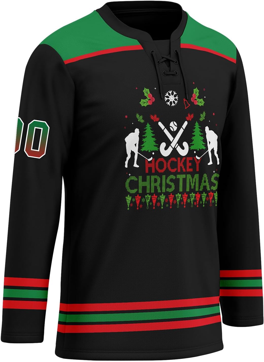 Custom Christmas Hockey Jersey for Men Women Youth, Santa Claus Ice Hockey Practice Uniform Sports Training Outfit - Image 4