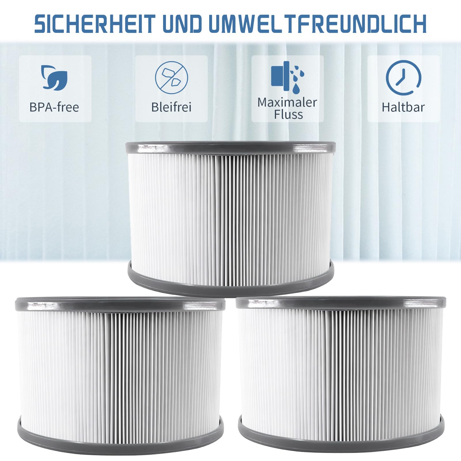 Filtro di Ricambio per Filtro Whirlpool, per MSpa Whirlpool Modello dal 2020, per Accessori Mspa Whirlpool, Compatibile con Filtro Mspa (12 Pezzi)