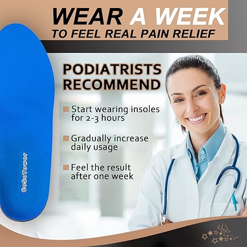 Miniatura 5 de Plantillas ortopédicas de soporte de arco para pies planos, sobrepronación, dolor de pies, plantillas para aliviar la fascitis plantar para mujeres